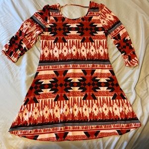 Tribal Long Sleeve Dress